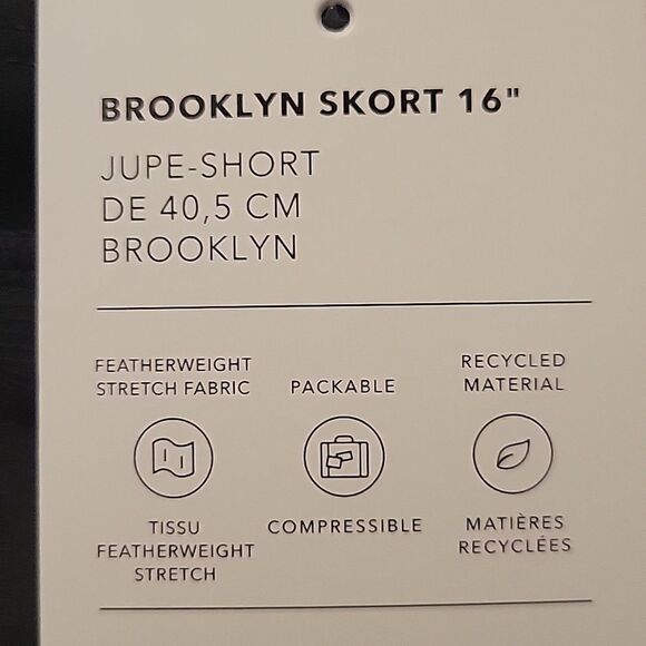 NEW TALL ATHLETA 12 SKORT ZIP POCKETS BLACK BROOKLYN TRAVEL SKIRT + SHORTS NWT - Picture 15 of 15